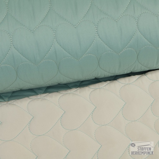 [KV-S2808R-1074] Matelassé Waterproof Hearts Mint