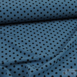 [NO-15167-006] Bi-stretch Polyester Print Polka Dots Denim