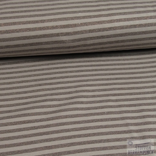 [QT-Q11147-055] Boordstof Glitter Gestreept Taupe