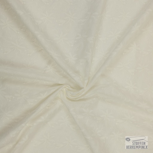 [QT-Q11072-051] Broderie Flowers Ecru