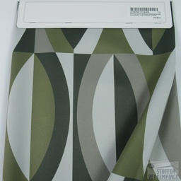 [LD-MIAMI-10118-008] Dimout print abstract blad grijs/kaki