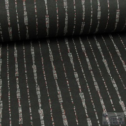 [NO-14188-069] Dubbeljersey Strepen Zwart