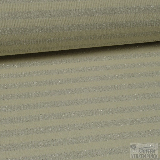[BI-109655-S] French Terry Glitter Stripes Silver