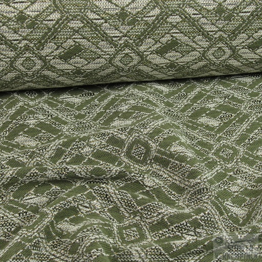[361-0027] Jacquard Brokaat Goud/Kaki