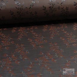 [ZA-006165-11] Jacquard Voering Bloemen Cognac