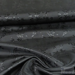 [ZA-006165-08] Jacquard Voering Bloemen Zwart