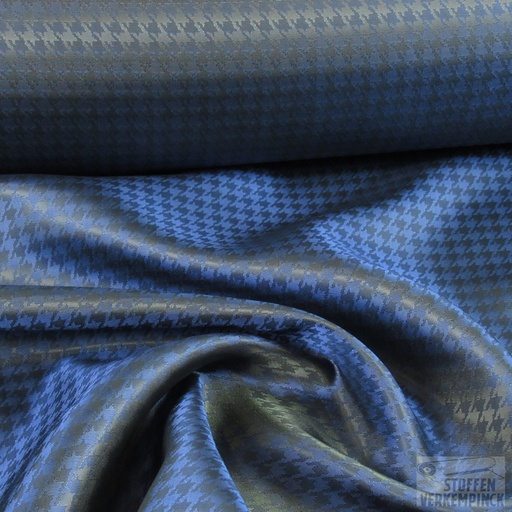 [ZA-006167-06] Jacquard Voering Pied de Poule Marine