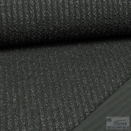[HE-132.157-5001] Jersey Clocqué Glitter Zwart
