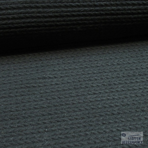 [KI-0844-999] Jersey Horizontale Kabel Zwart