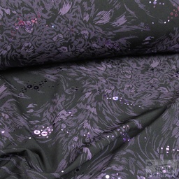 [mar-0077] Jersey Print en Pailleten Black/Purple