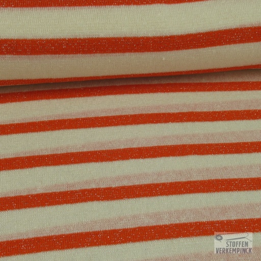 [EDI-0192247-500] Jersey Sparkling Lines Oranje/Ecru