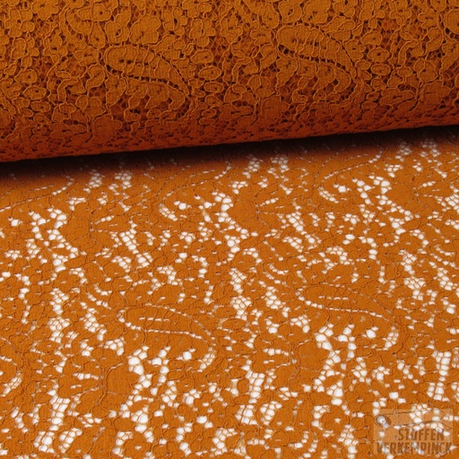 [KI-16672-455] Kant Floral Paisley Oranje