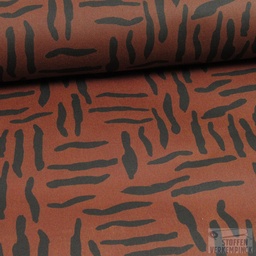[VE-08437-011] Oil Skin Print Abstract Zebra Rust