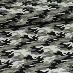 [ST-16137-16] Popelin Print Camouflage Grijs