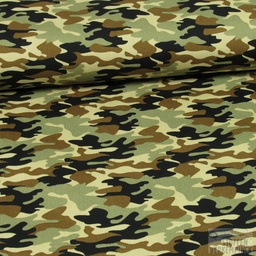 [ST-16137-102] Popelin Print Camouflage Khaki