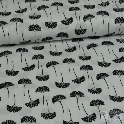 [ST-17024-02] Popelin Print Gingo Wit