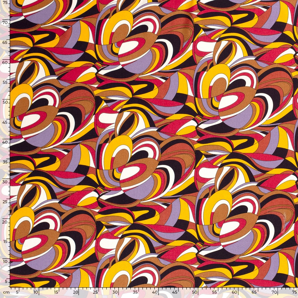 Viscose twill print abstract brique
