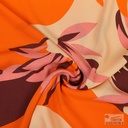 Viscose Crêpe Floral Design Orange