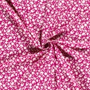 Viscose poplin print bladeren fuchsia