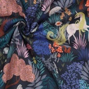 Fine Popeline Digi. Unicorns Navy
