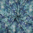 Viscose Digital Leaves Blue/Green