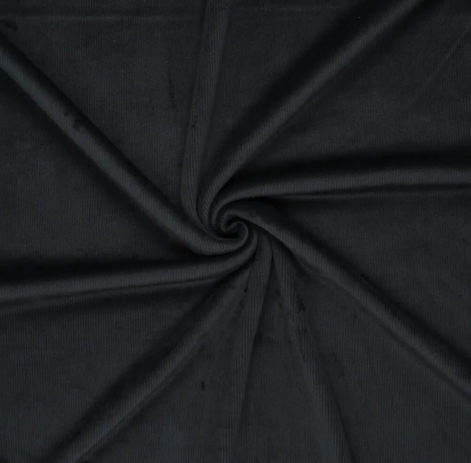 8W Corduroy Supersoft Bounded Black