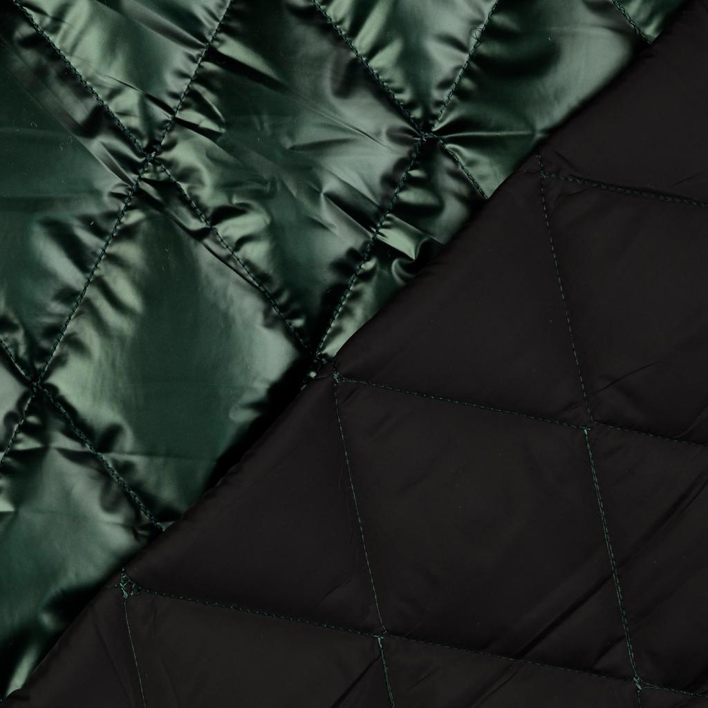 Metallic Quilted Fabric - Forest green