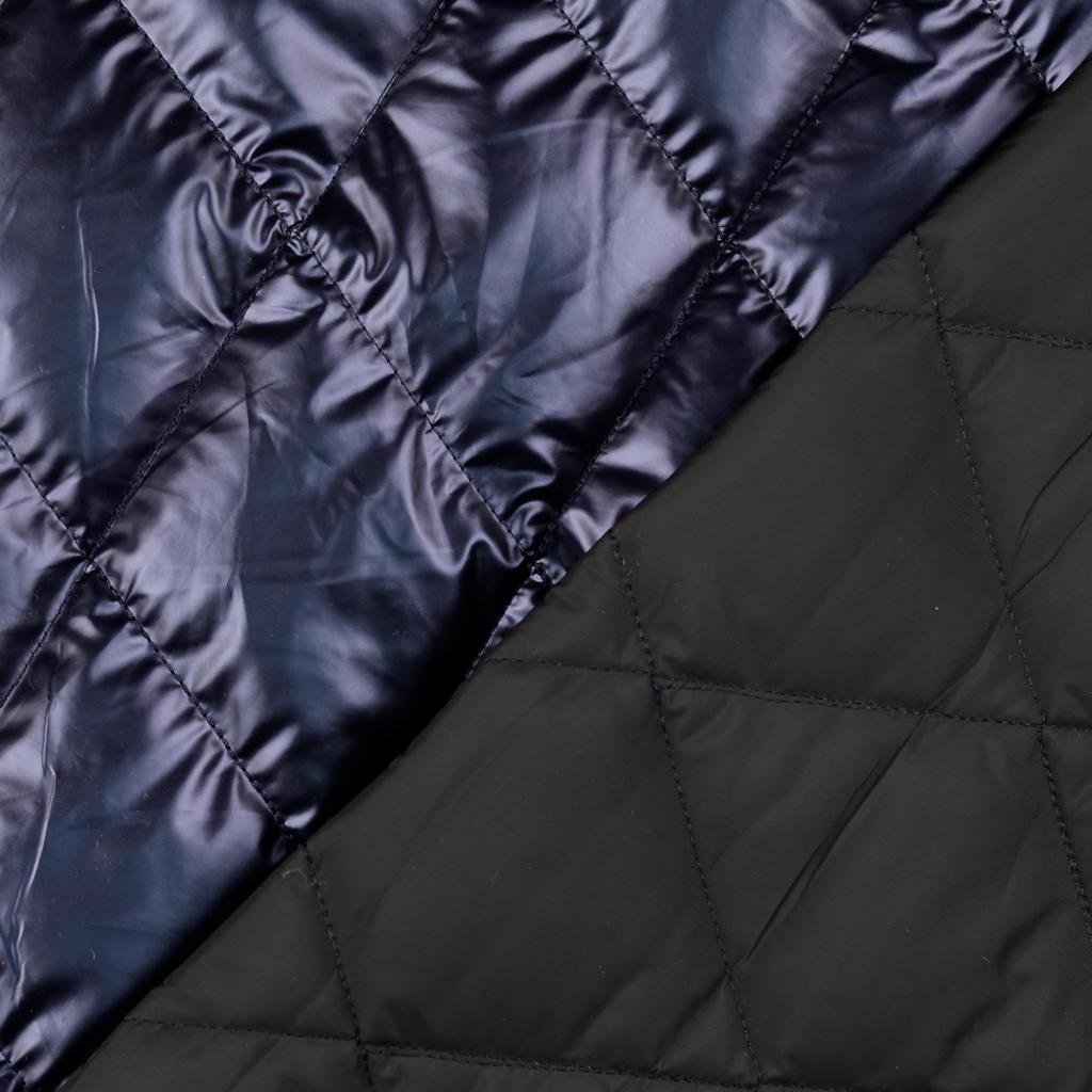 Metallic Quilted Fabric - Navy