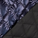 Metallic Quilted Fabric - Navy