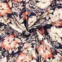 Viscose crepe print bloemen marine