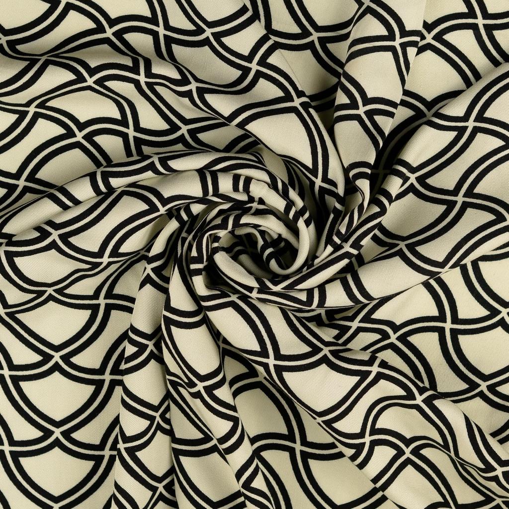 Viscose Twill Crossing Waves Offwhite