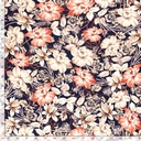 Viscose crepe print bloemen marine