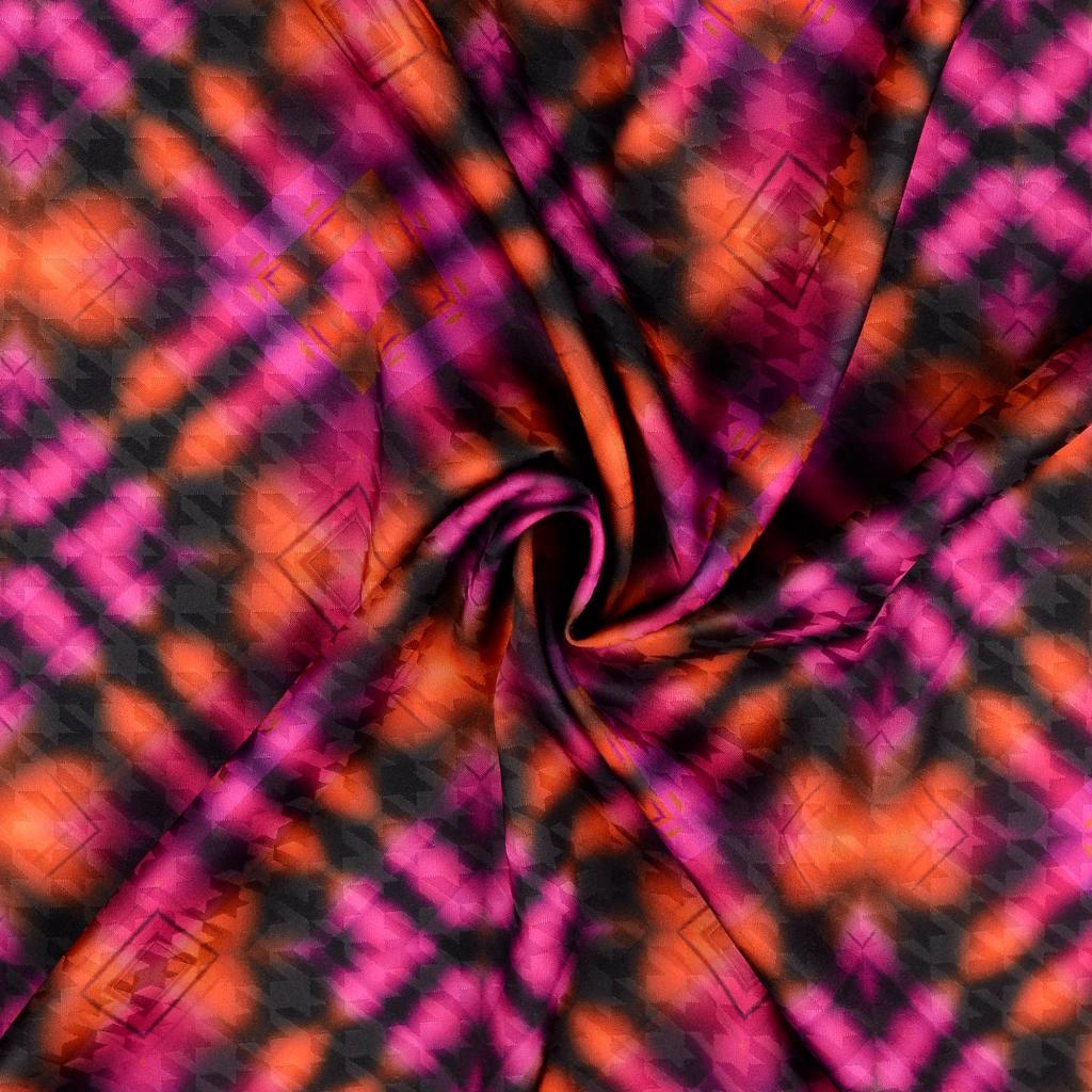 Satin Jacq. Dig. Tiles Pink/Orange