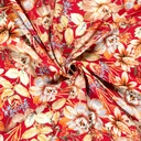 Viscose crepe print bloemen koraal