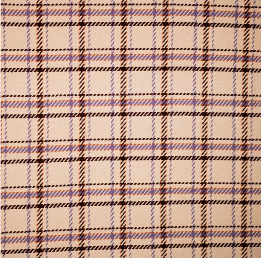 Mantelstof Geruit Beige/Lila/Plum
