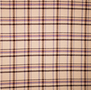 Mantelstof Geruit Beige/Lila/Plum