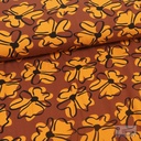 Jersey Retro Flowers Brown/Orange