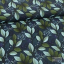 Jersey Digital Decorative Leaves Kaki/Aqua