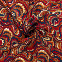 Velvet Satin Big Paisley Red