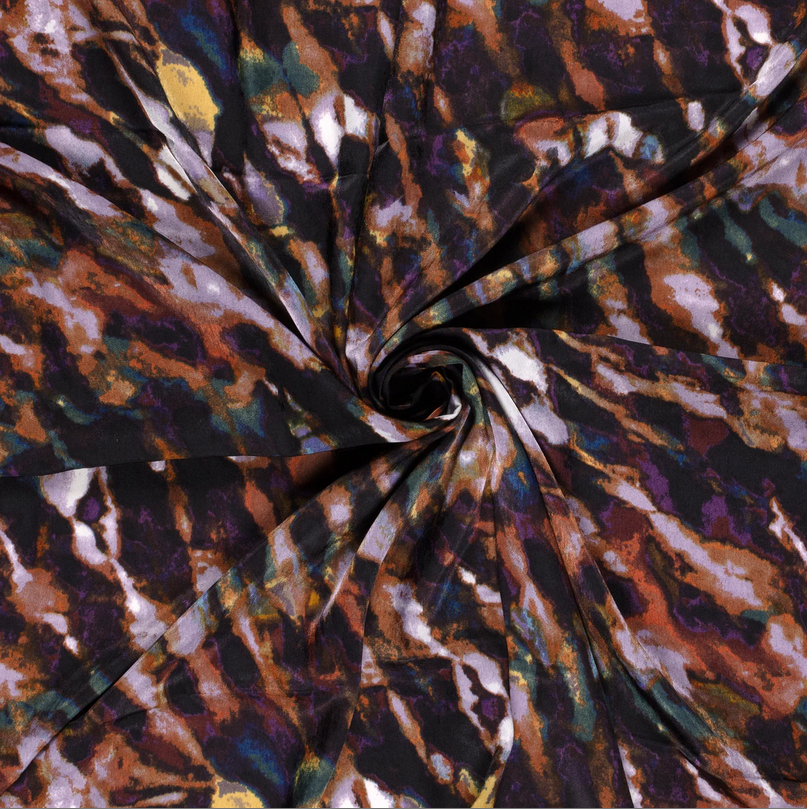 Velvet Satin Abstract Terra/Purple