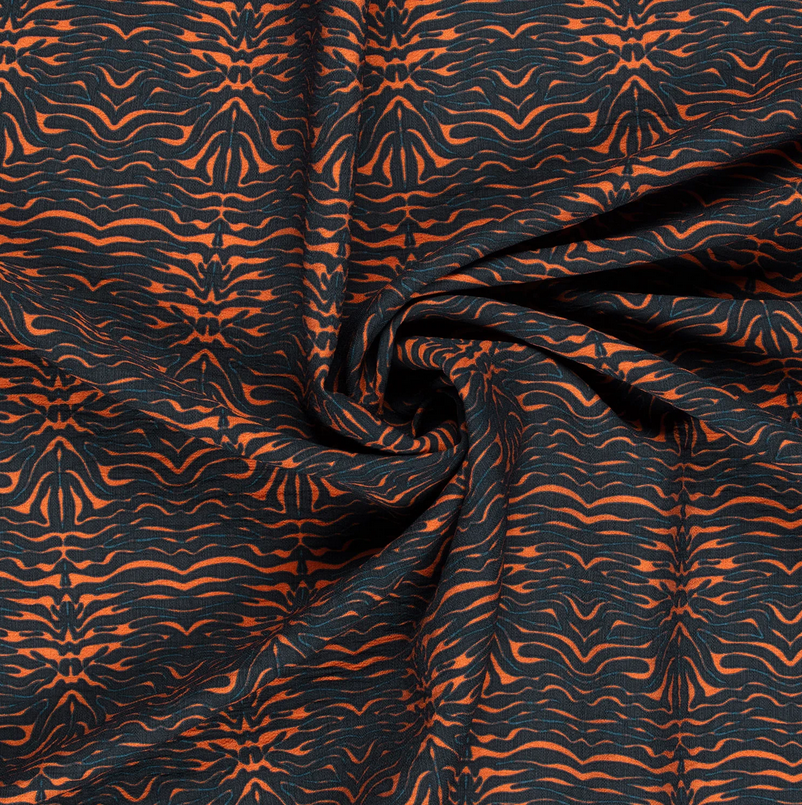 Viscose Nylon Mirror Image Orange
