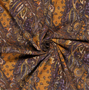 Jersey Angora Brushed Paisley Ochre