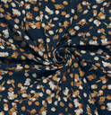 Dubbeljersey Small Flowers Navy