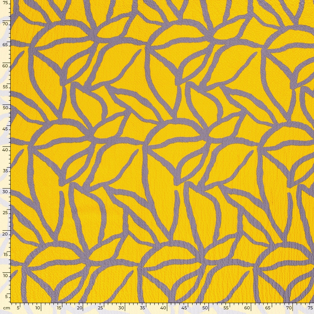 Viscose stretch print abstract geel