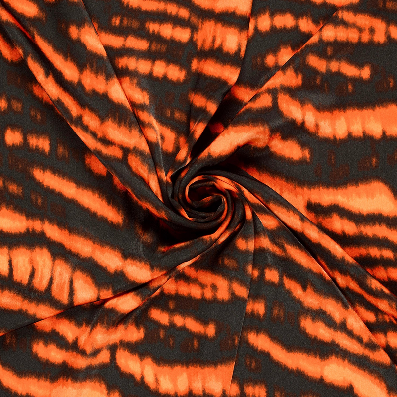 Velvet Satin Streaky Orange/Black