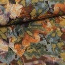 Jersey Angora Brushed Blurred Flowers Petrol