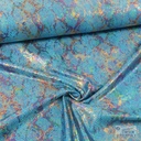 Lycra Jersey Snake Foil Turquoise