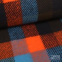 Wool Jersey Check Keefer Orange/Turquoise