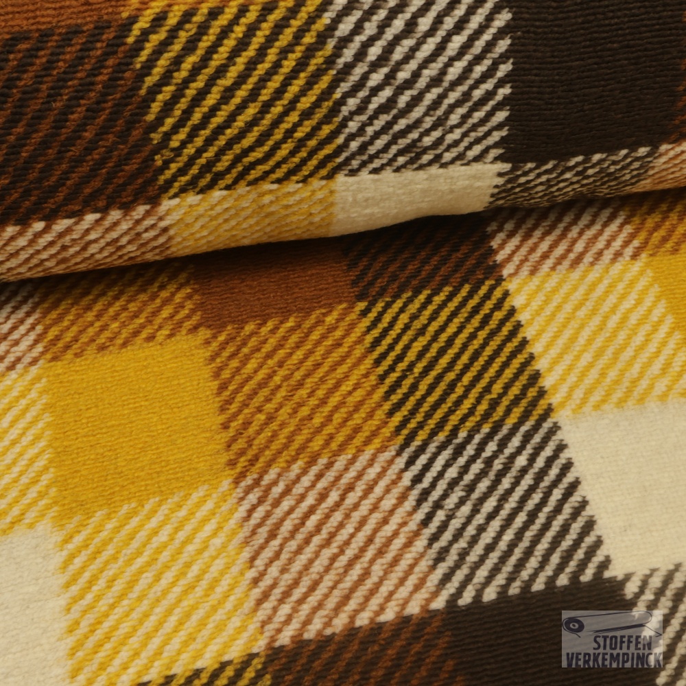 Wool Jersey Check Keefer Cognac/Ochre
