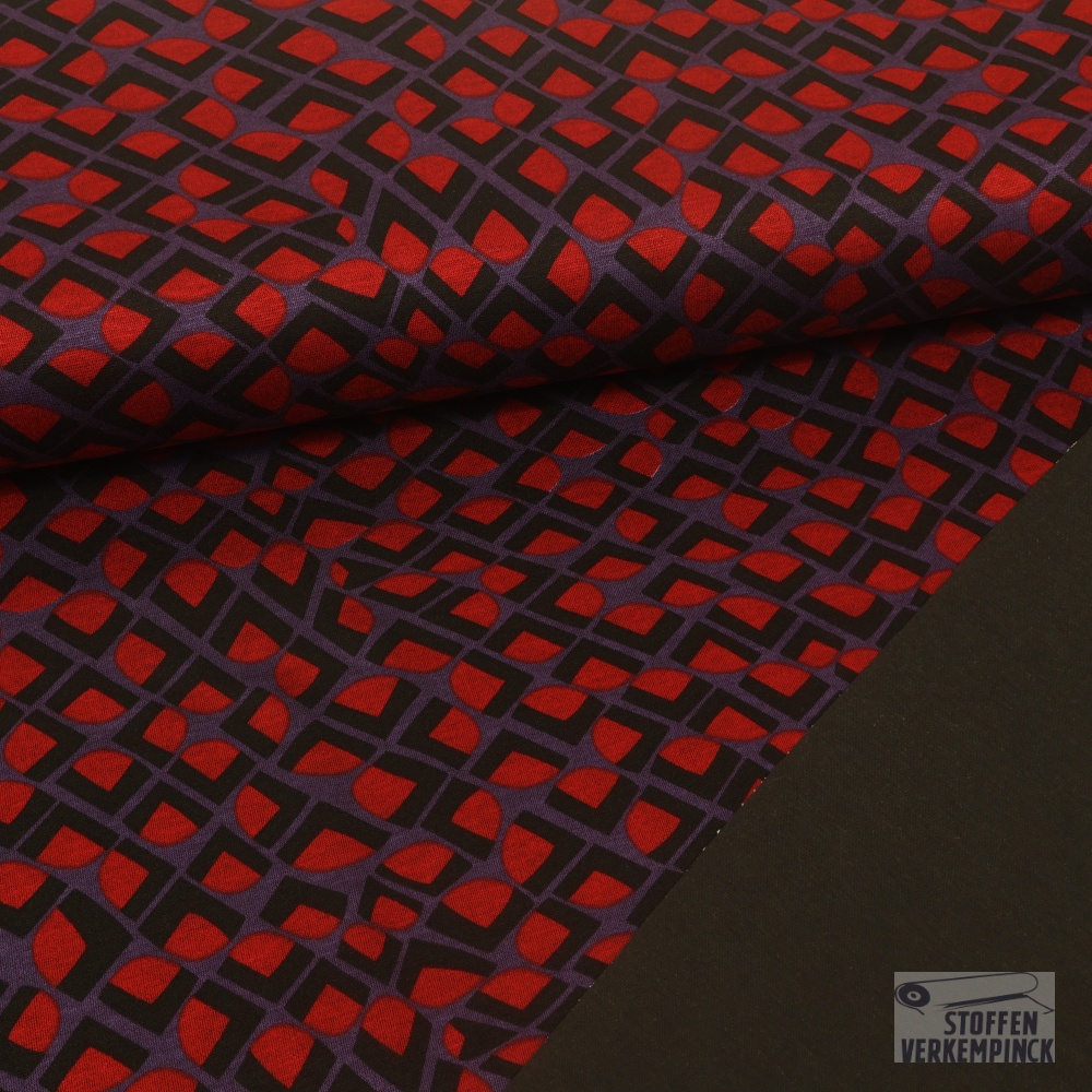Dubbeljersey Mosaic Red/Purple